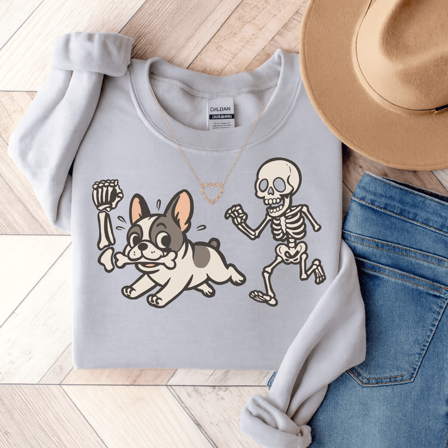 Piebald Frenchie Robber Sweatshirt Ash