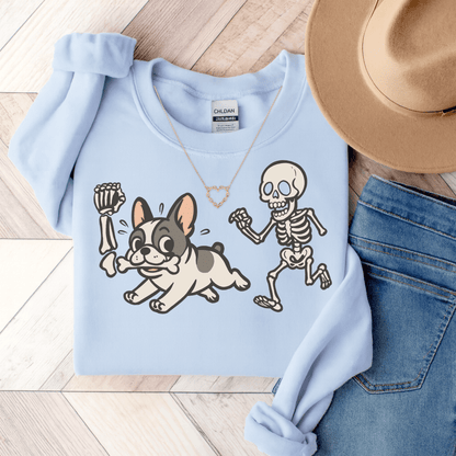 Piebald Frenchie Robber Sweatshirt Light Blue