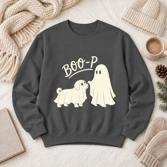 Puggle Boop Ghost Halloween Unisex Sweatshirt Pepper