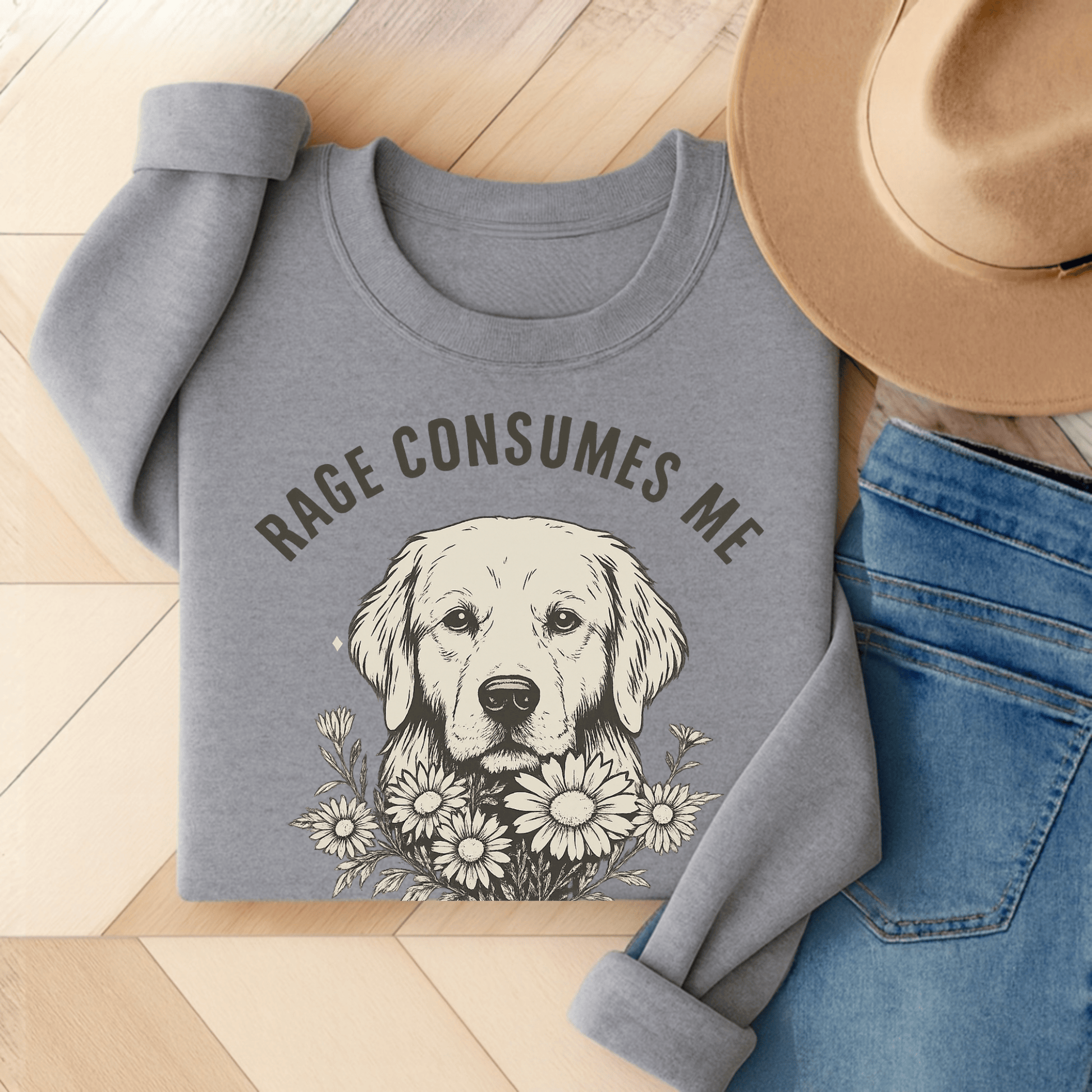 Rage Golden Retriever Unisex Sweatshirt