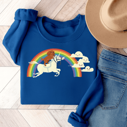 Personalized Unicorn Cavalier Unisex Sweatshirt Royal