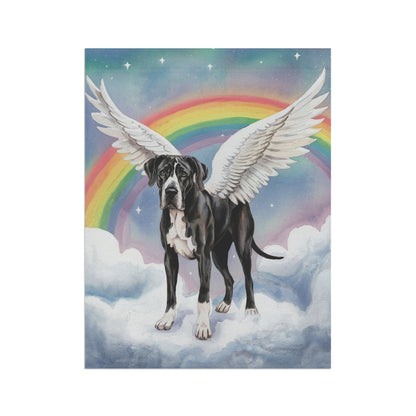 Printify Home Decor Rainbow Bridge Black Great Dane, Loss of Pet Garden Flag, Yard Spring Decor, Grieving Dog Memorial