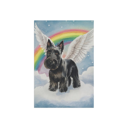 Printify Home Decor Rainbow Bridge Black Scottie, Scottish Terrier, Loss of Pet Garden Flag, Dog Memorial Grieving