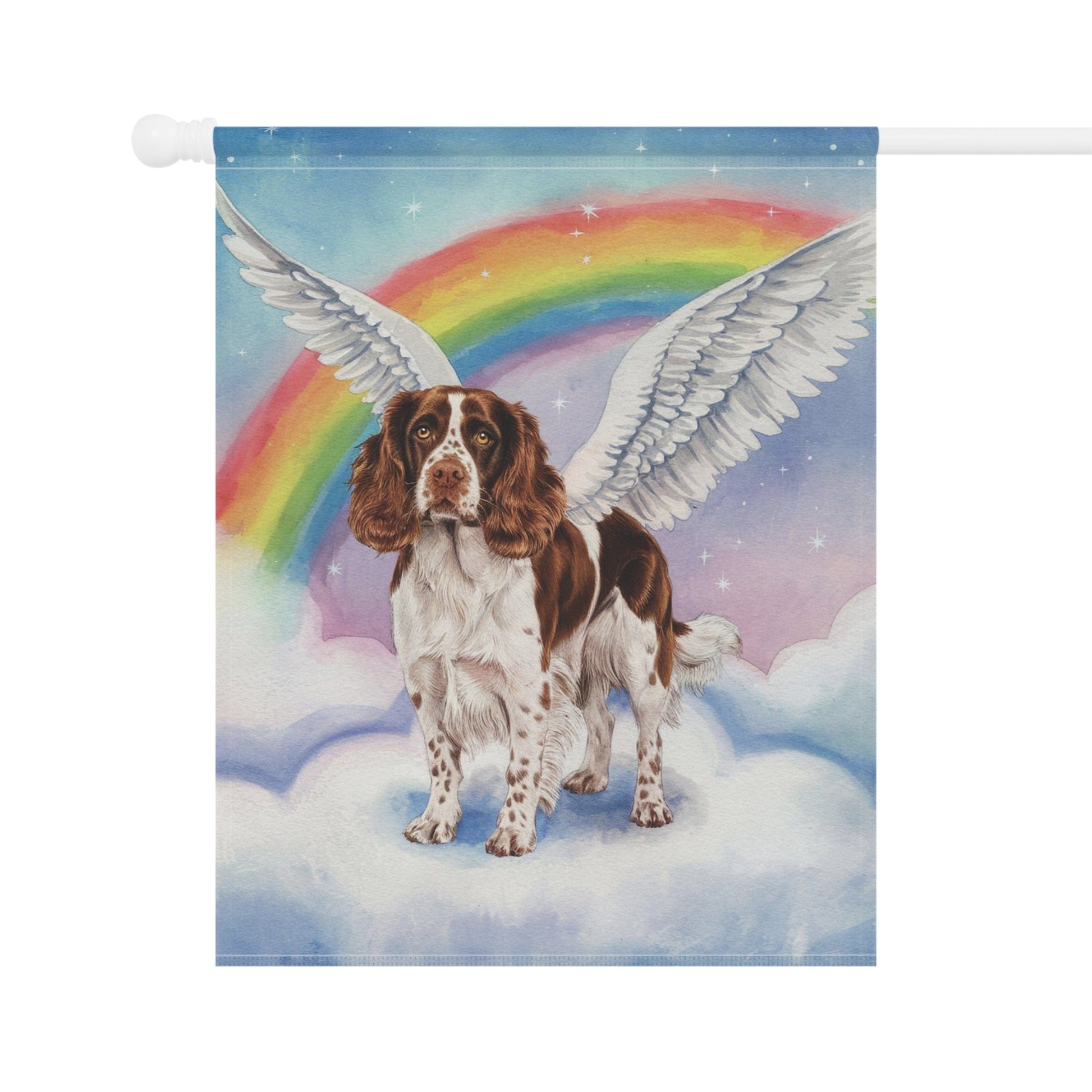 Printify Home Decor Rainbow Bridge Brown Springer Spaniel, Loss of Pet Garden Flag, Yard Spring Grieving Dog