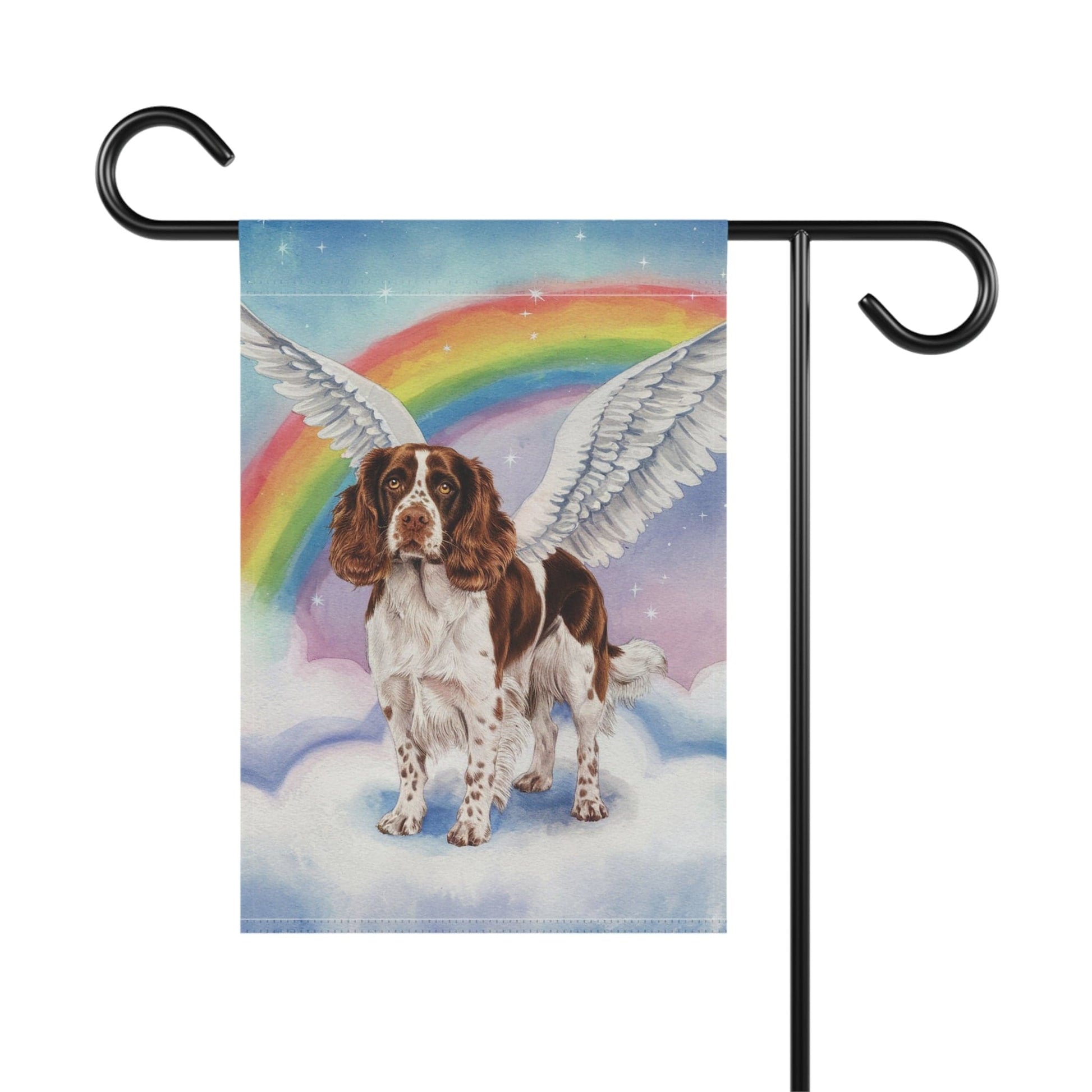 Printify Home Decor Rainbow Bridge Brown Springer Spaniel, Loss of Pet Garden Flag, Yard Spring Grieving Dog