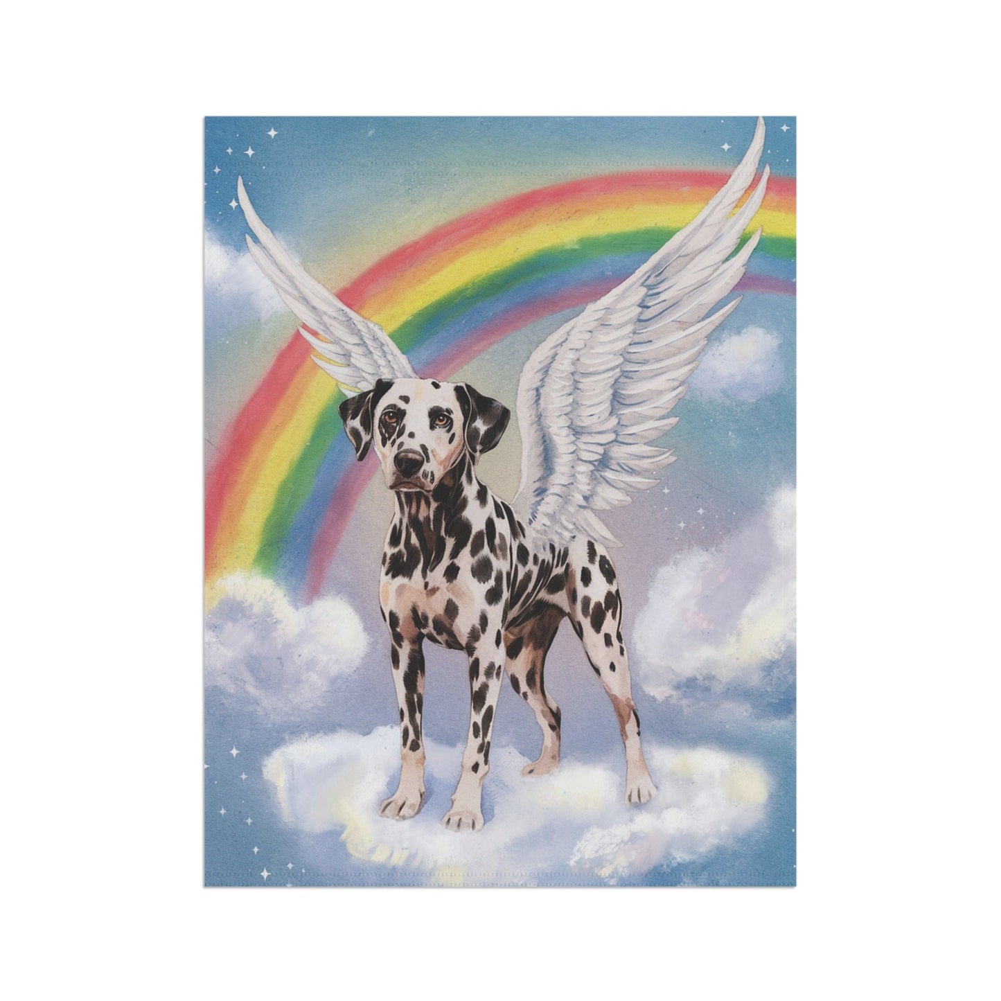 Printify Home Decor Rainbow Bridge Dalmation, Loss of Pet Garden Flag, Front Yard Spring Decor, Grieving Dog Memorial
