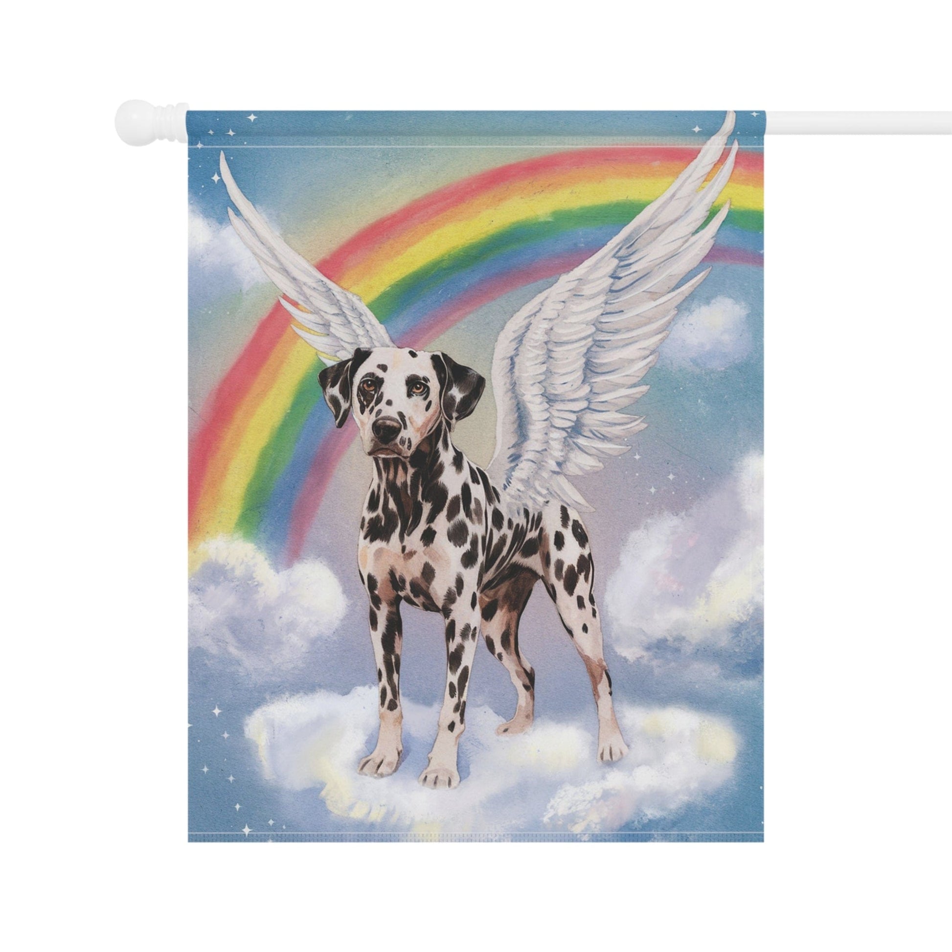 Printify Home Decor Rainbow Bridge Dalmation, Loss of Pet Garden Flag, Front Yard Spring Decor, Grieving Dog Memorial