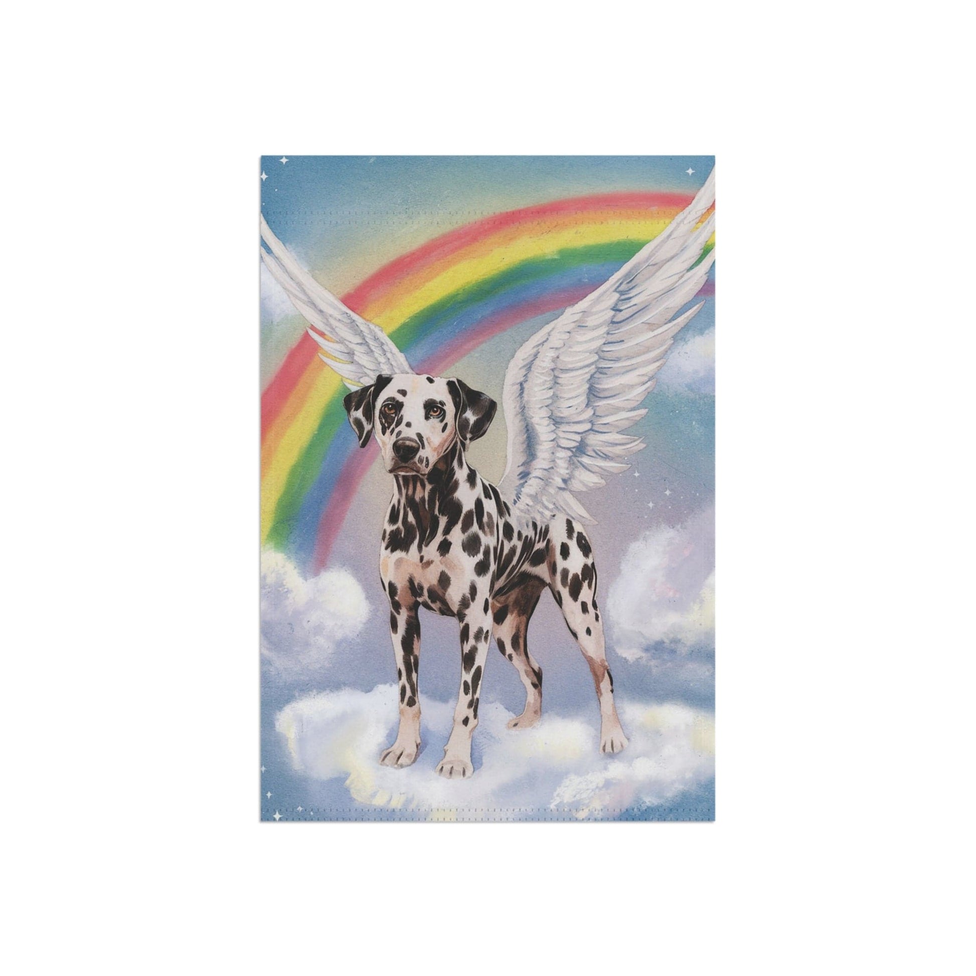 Printify Home Decor Rainbow Bridge Dalmation, Loss of Pet Garden Flag, Front Yard Spring Decor, Grieving Dog Memorial