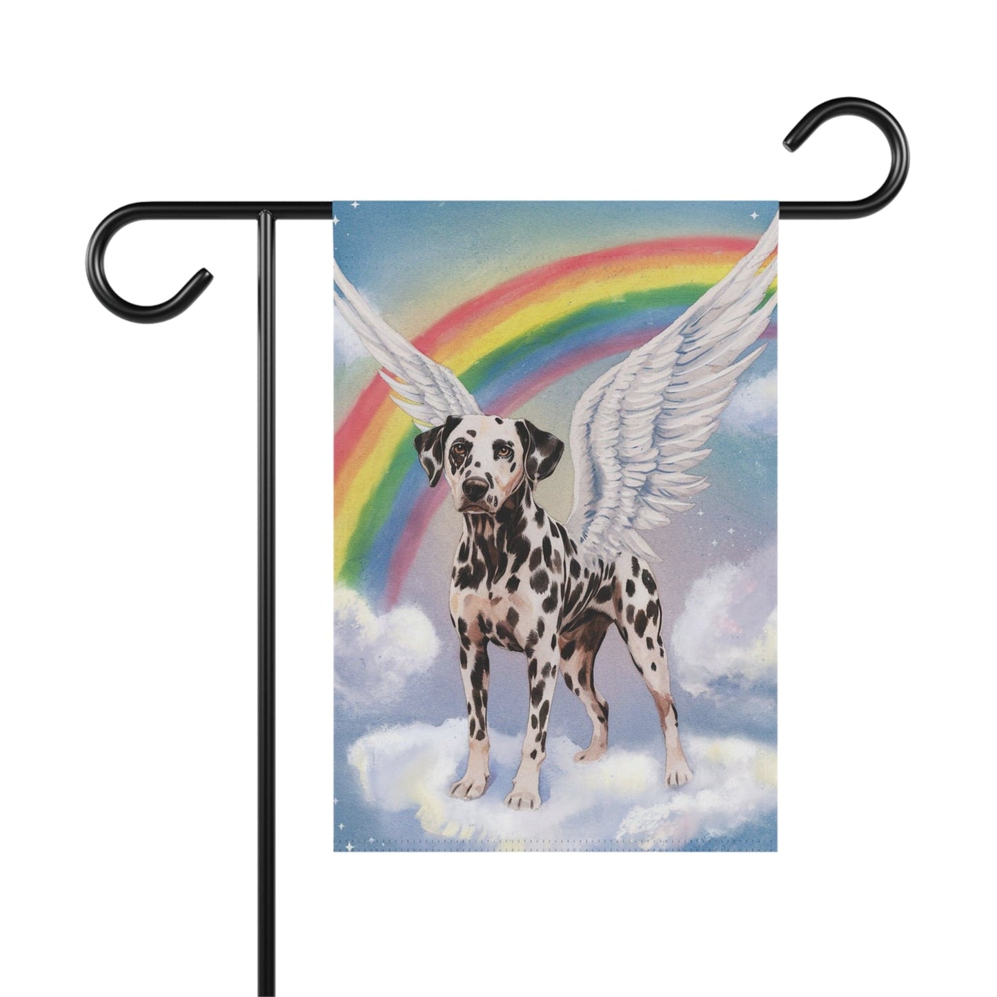 Printify Home Decor 12'' × 18'' Rainbow Bridge Dalmation, Loss of Pet Garden Flag, Front Yard Spring Decor, Grieving Dog Memorial