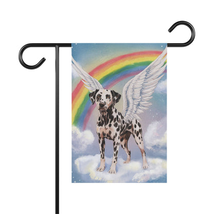 Printify Home Decor 12'' × 18'' Rainbow Bridge Dalmation, Loss of Pet Garden Flag, Front Yard Spring Decor, Grieving Dog Memorial