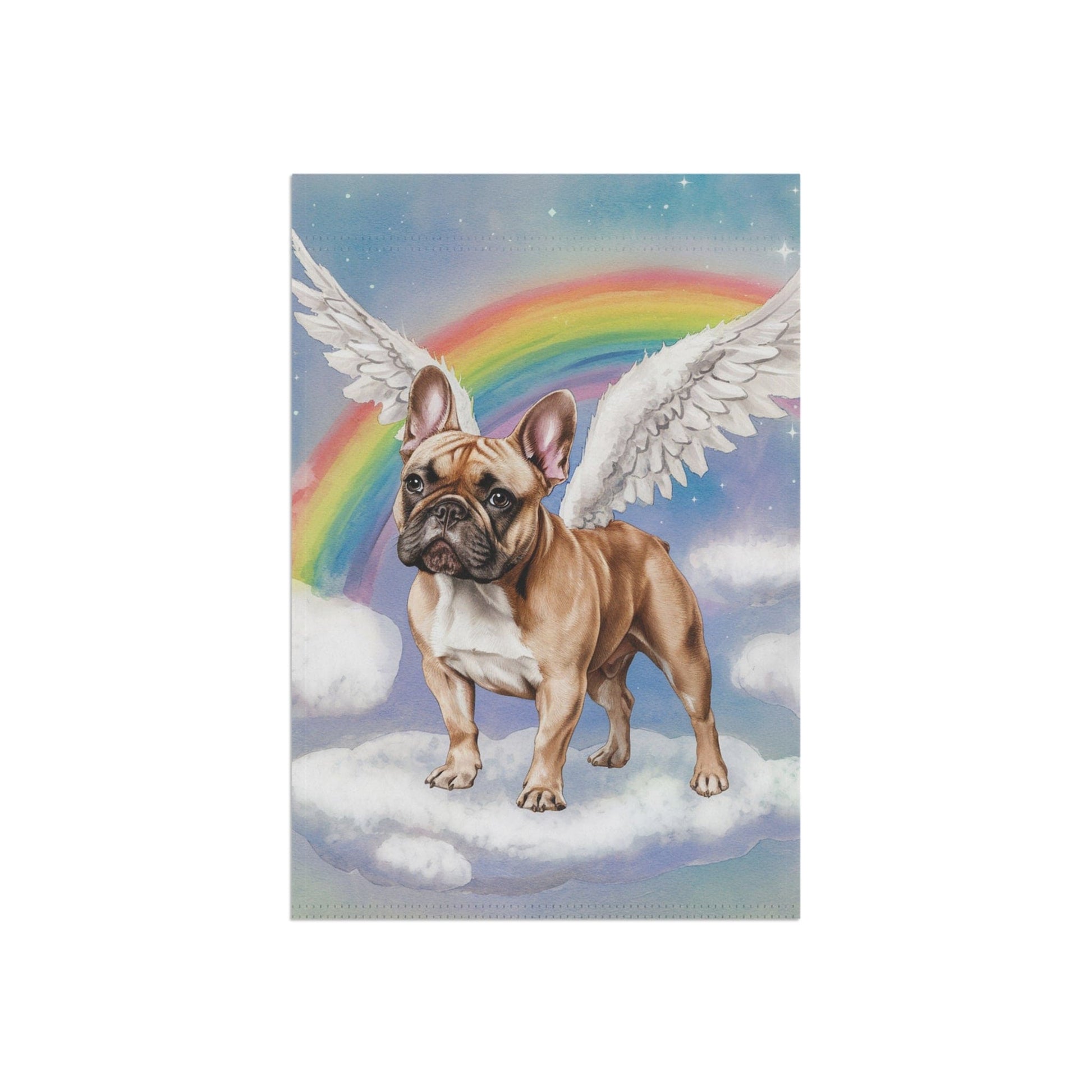 Printify Home Decor Rainbow Bridge Fawn French Bulldog, Loss of Pet Garden Flag, Yard Spring Decor, Grieving Memorial