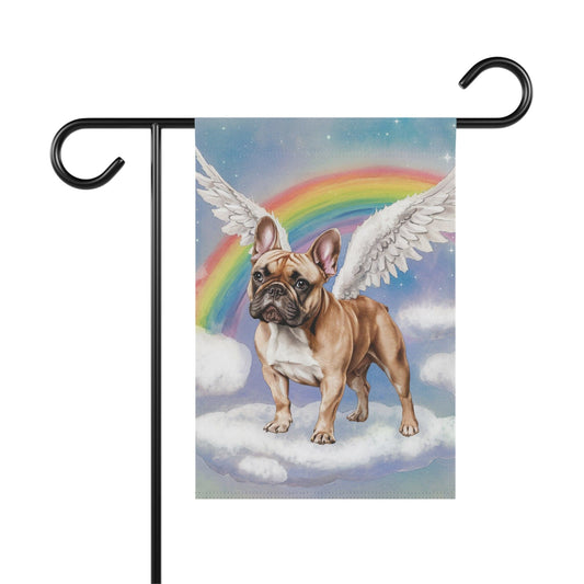 Printify Home Decor 12'' × 18'' Rainbow Bridge Fawn French Bulldog, Loss of Pet Garden Flag, Yard Spring Decor, Grieving Memorial