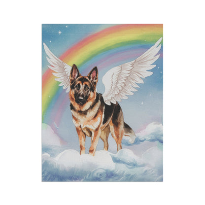 Printify Home Decor Rainbow Bridge German Shepherd, Loss of Pet Garden Flag, Yard Spring Decor, Grieving Dog Memorial