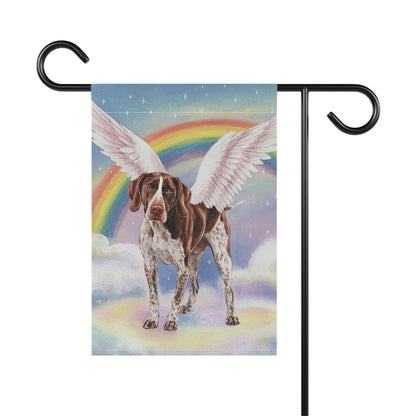 Printify Home Decor Rainbow Bridge German Shorthaired Pointer, Loss of Pet Garden Flag, Yard Spring Decor, Grieving Dog Memorial