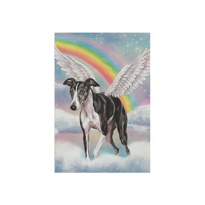 Printify Home Decor Rainbow Bridge Greyhound, Loss of Pet Garden Flag, Front Yard Spring Decor, Grieving Dog Memorial