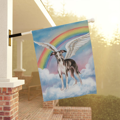 Printify Home Decor Rainbow Bridge Italian Greyhound, Loss of Pet Garden Flag, Front Yard Spring Decor, Grieving Dog Owner