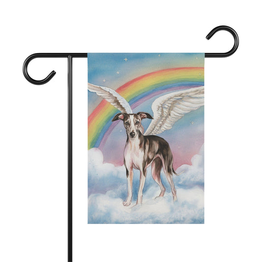 Printify Home Decor 12'' × 18'' Rainbow Bridge Italian Greyhound, Loss of Pet Garden Flag, Front Yard Spring Decor, Grieving Dog Owner