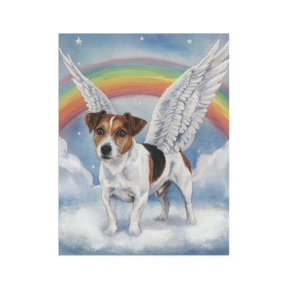 Printify Home Decor Rainbow Bridge Jack Russell Terrier, Loss of Pet Garden Flag, Yard Decor, Grieving Gardener
