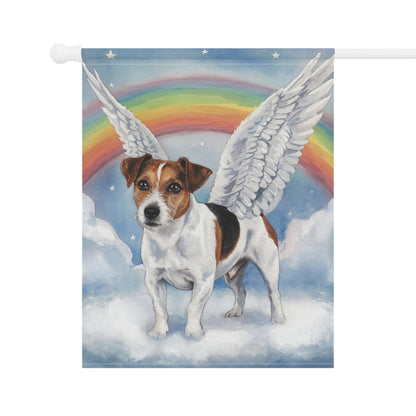 Printify Home Decor Rainbow Bridge Jack Russell Terrier, Loss of Pet Garden Flag, Yard Decor, Grieving Gardener