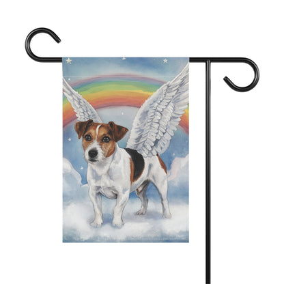 Printify Home Decor Rainbow Bridge Jack Russell Terrier, Loss of Pet Garden Flag, Yard Decor, Grieving Gardener