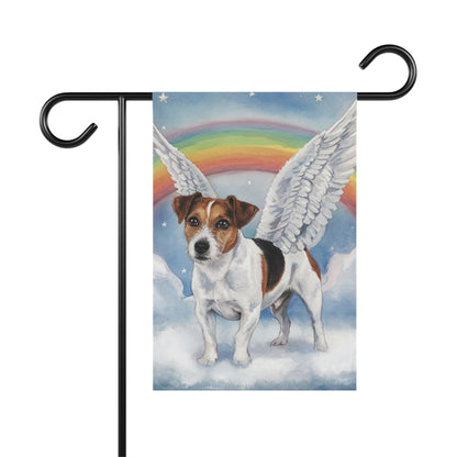 Printify Home Decor 12'' × 18'' Rainbow Bridge Jack Russell Terrier, Loss of Pet Garden Flag, Yard Decor, Grieving Gardener
