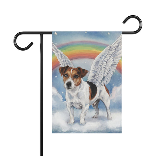 Printify Home Decor 12'' × 18'' Rainbow Bridge Jack Russell Terrier, Loss of Pet Garden Flag, Yard Decor, Grieving Gardener