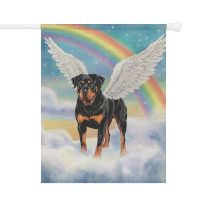 Printify Home Decor 24.5'' × 32'' Rainbow Bridge Rottweiler, Loss of Pet Garden Flag, Yard Spring Decor, Grieving Gardener Gift, Memorial Gifts