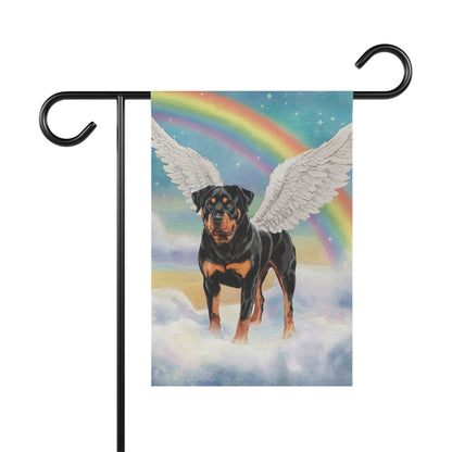 Printify Home Decor 12'' × 18'' Rainbow Bridge Rottweiler, Loss of Pet Garden Flag, Yard Spring Decor, Grieving Gardener Gift, Memorial Gifts