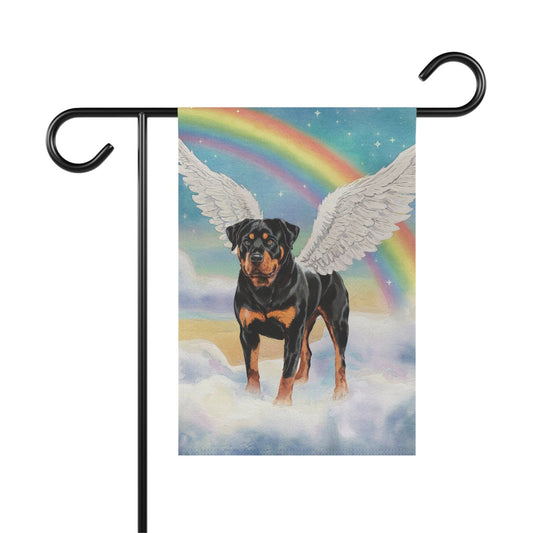 Printify Home Decor 12'' × 18'' Rainbow Bridge Rottweiler, Loss of Pet Garden Flag, Yard Spring Decor, Grieving Gardener Gift, Memorial Gifts