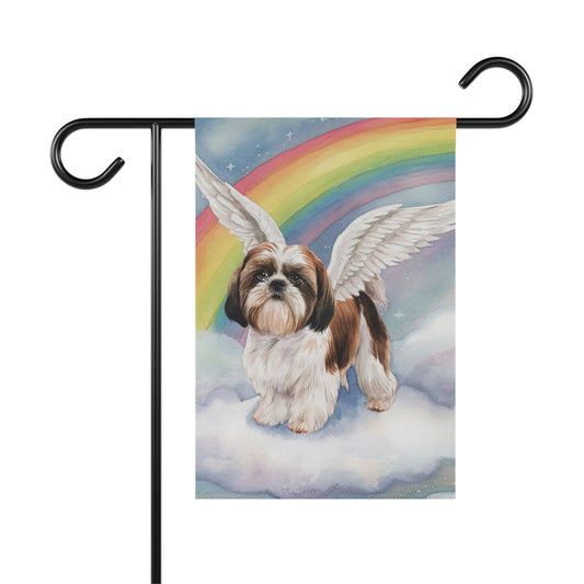 Printify Home Decor 12'' × 18'' Rainbow Bridge Shih Tzu Garden Flag, In Memory Of Loss of Dog, Yard Spring Decor, Grieving Pet Death