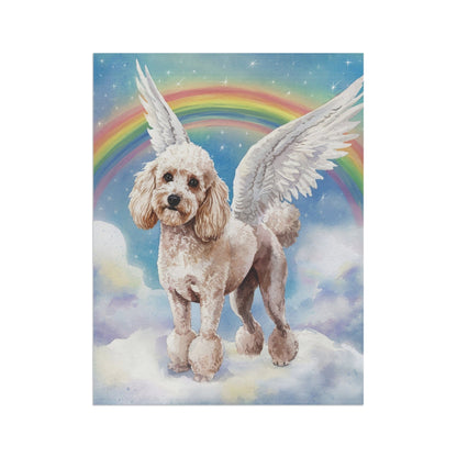 Printify Home Decor Rainbow Bridge White French Poodle, Loss of Pet Garden Flag, Yard Spring Decor, Grieving