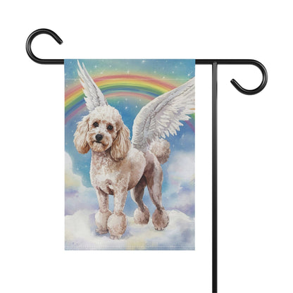 Printify Home Decor Rainbow Bridge White French Poodle, Loss of Pet Garden Flag, Yard Spring Decor, Grieving