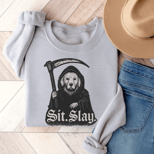 Reaper Golden Retriever Unisex Sweatshirt Ash