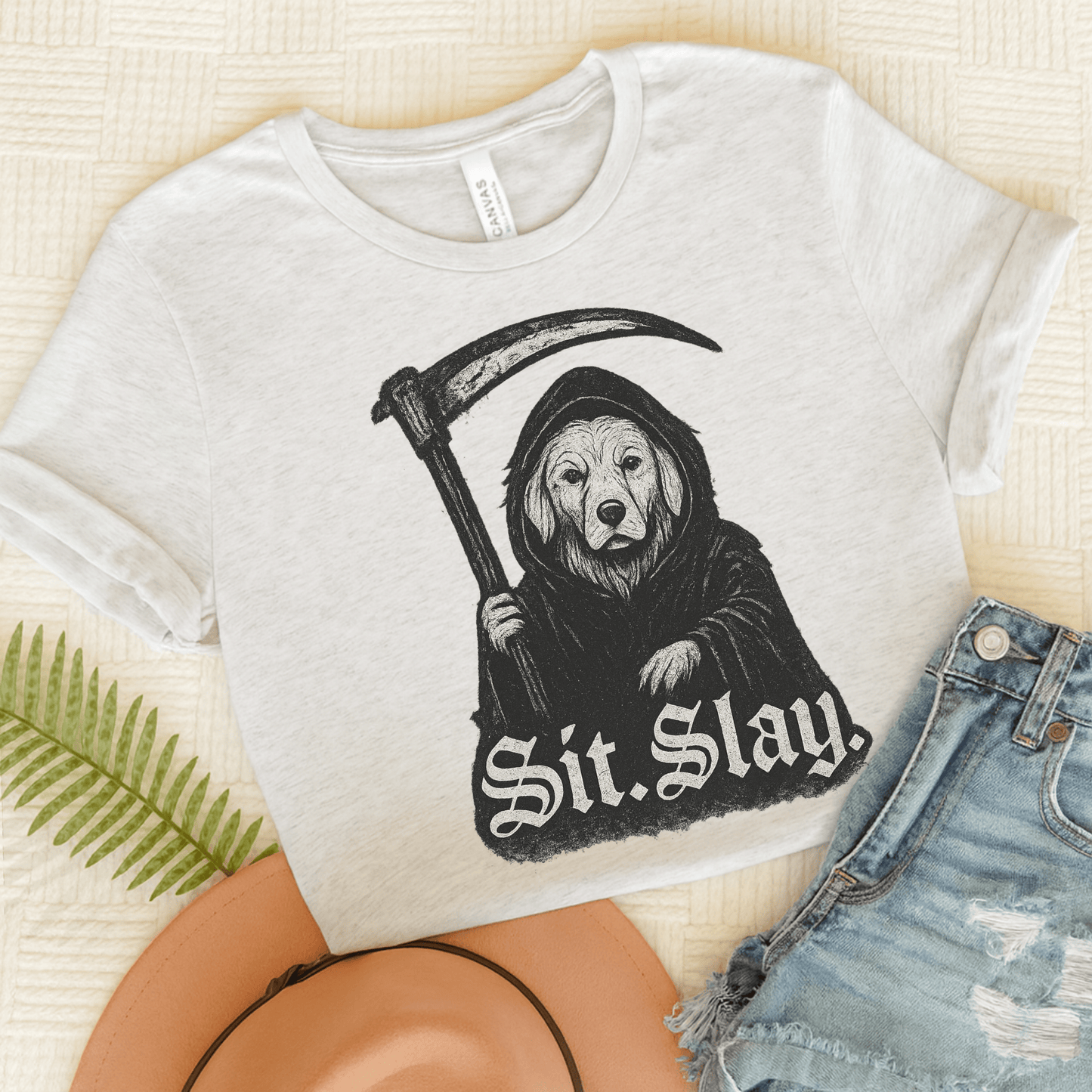 Reaper Golden Retriever Unisex Tshirt Ash