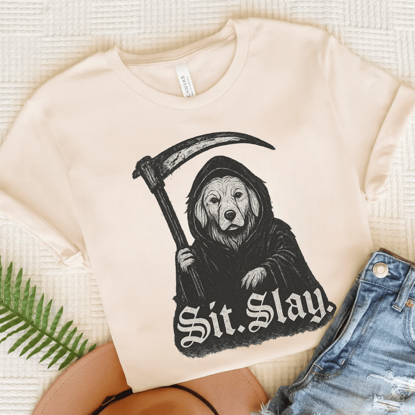 Reaper Golden Retriever Unisex Tshirt Natural