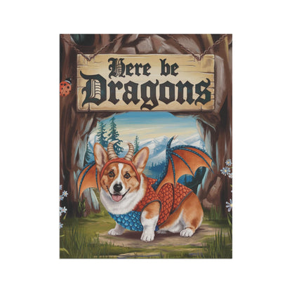 Printify Home Decor Red Corgi Dog Dragon, Garden Flag, Fantasy Pet Adventure, Yard Spring Decor