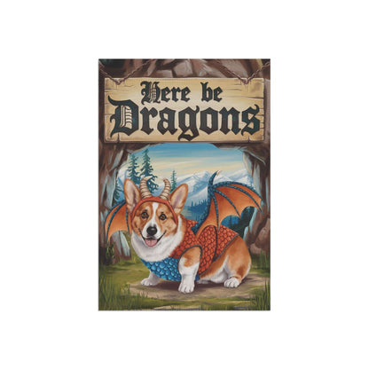 Printify Home Decor Red Corgi Dog Dragon, Garden Flag, Fantasy Pet Adventure, Yard Spring Decor
