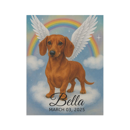 Red Dachshund Angel Garden Flag