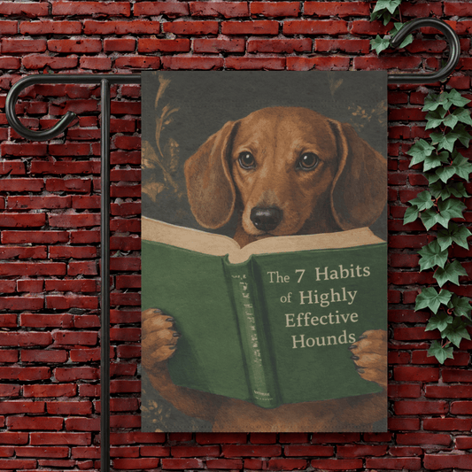 Red Dachshund Book Lover Garden Flag 12'' × 18''