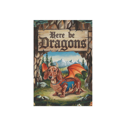 Printify Home Decor Red Dachshund Dog Dragon, Garden Flag, Fantasy Pet Adventure, Yard Spring Decor