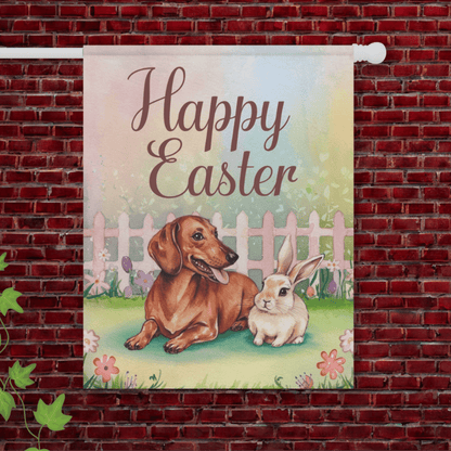 Red Dachshund Easter Garden Flag 24.5'' × 32''
