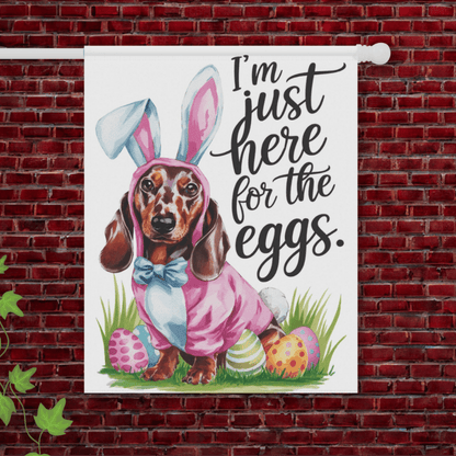 Red Dachshund Funny Easter Flag 24.5'' × 32''