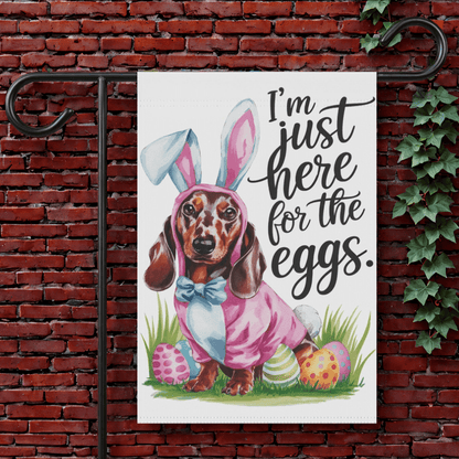 Red Dachshund Funny Easter Flag 12'' × 18''