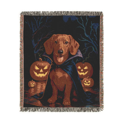 Printify Blanket Red Dachshund Halloween Woven Blanket