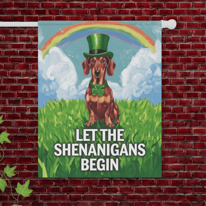 Red Dachshund St Patricks Garden Flag 24.5'' × 32''