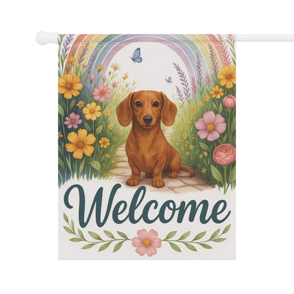 Red Dachshund Welcome Garden Decor