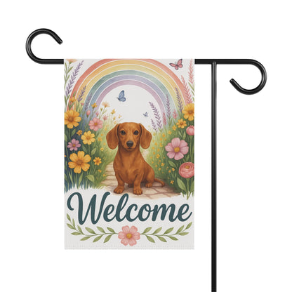 Red Dachshund Welcome Garden Decor