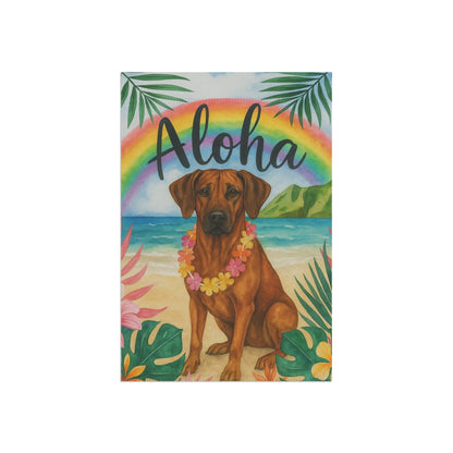 Printify Garden Flag Rhodesian Ridgeback Dog Aloha Luau Garden Flag