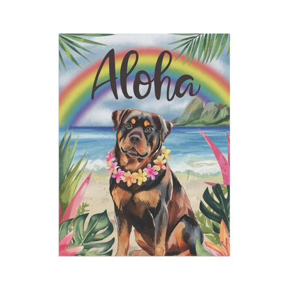 Printify Garden Flag Rottweiler Aloha Luau Garden Flag