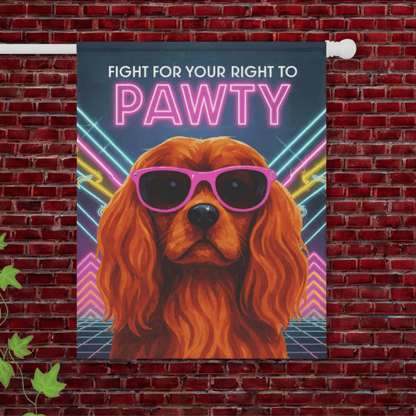 Ruby Cavalier 80s Party Garden Flag 24.5'' × 32''